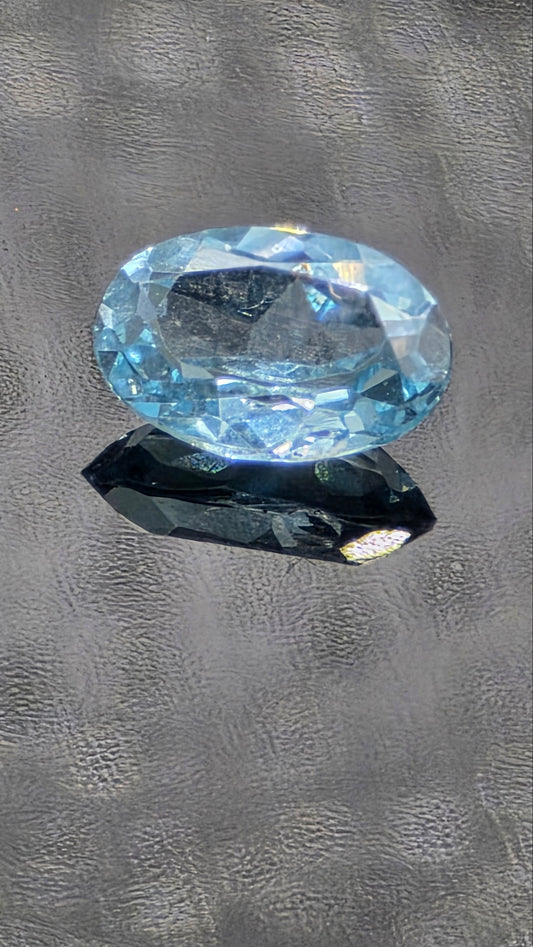 6x4mm Oval Facet - Santa Maria Topaz