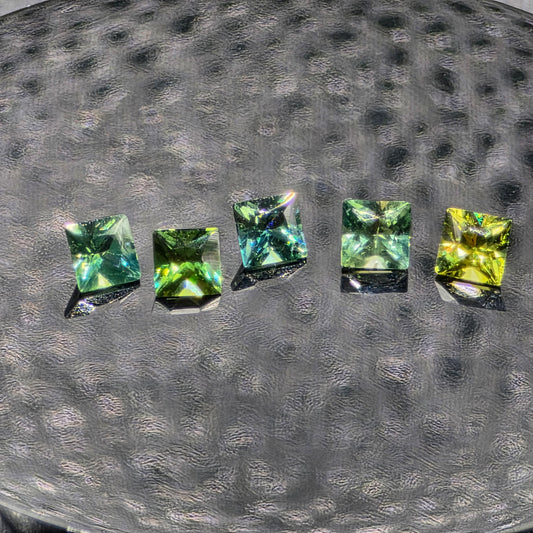 3mm Square Facet - Sapphire Set of 5