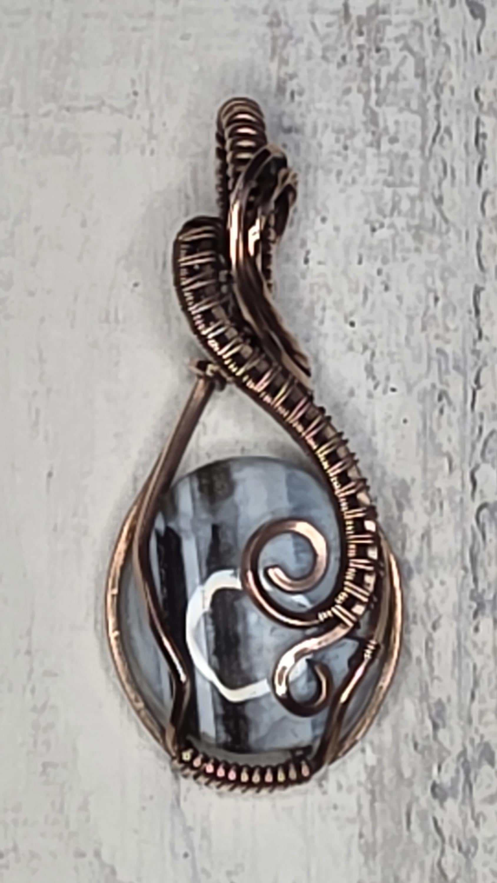 Oawihee Opal Copper Wrapped Pendant