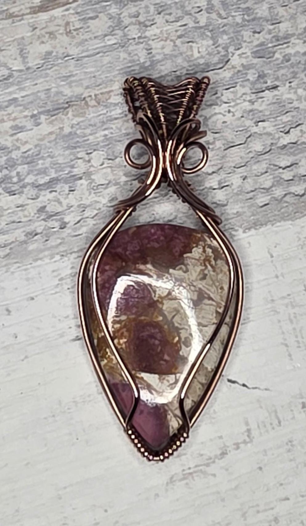 Copper Wrapped Cobaltoan Pendant